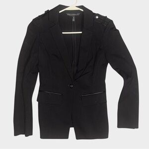 White House Black Market Women Black Blazer Jacket Size 00 Single Button